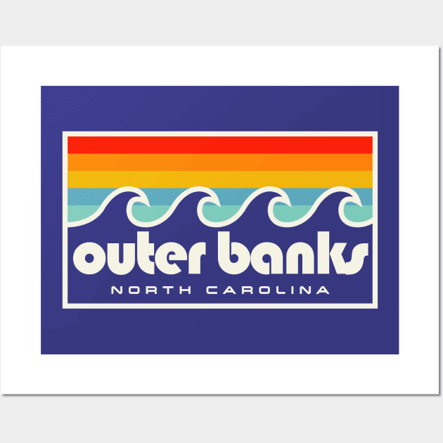 Outer Banks NC Retro OBX North Carolina Wall Art by PodDesignShop